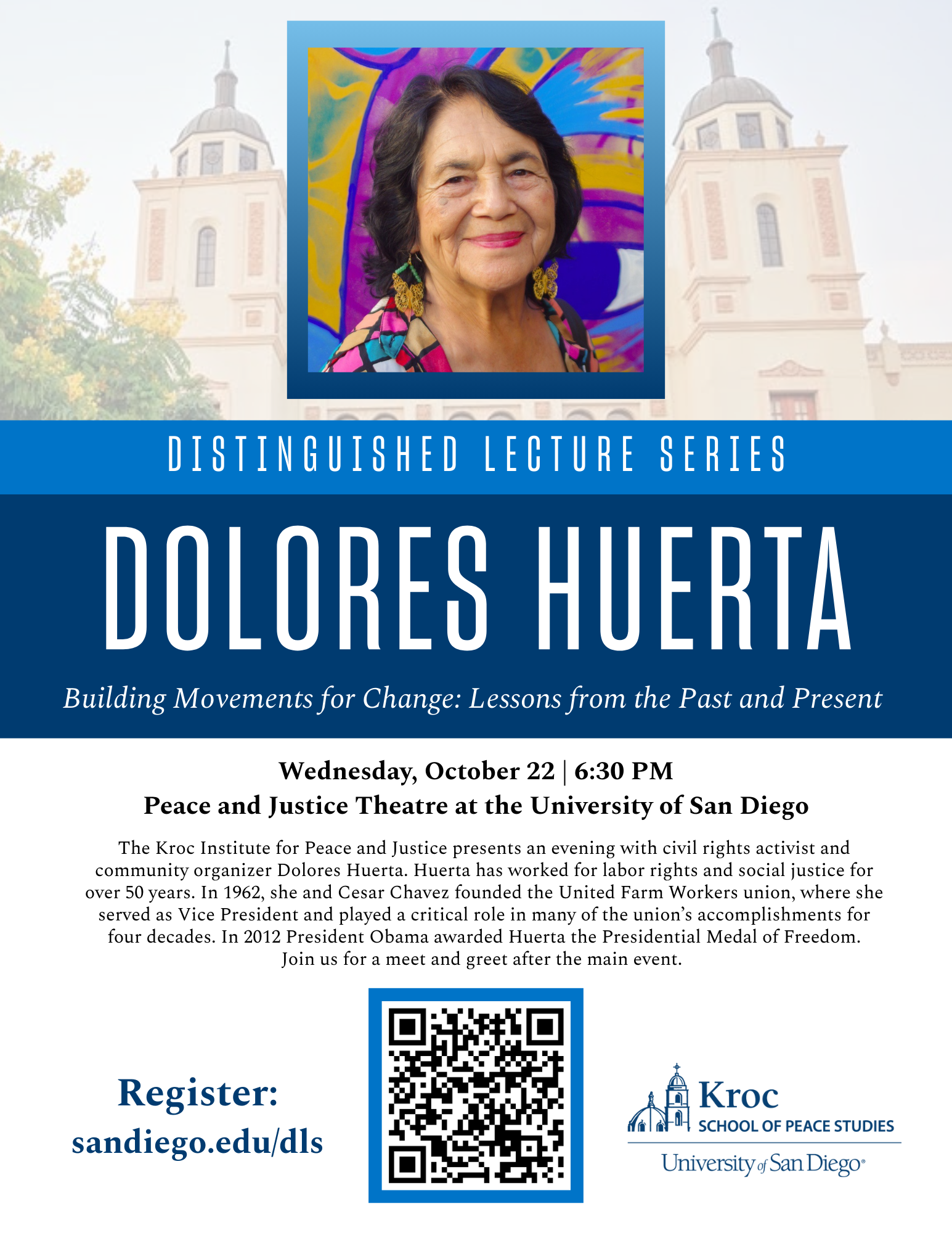 Event flyer for Dolores Huerta event